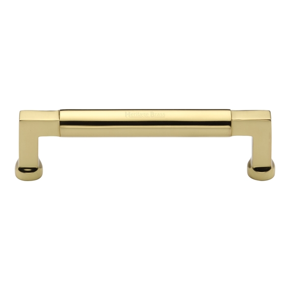 C0312 128-PB • 128 x 144 x 40mm • Polished Brass • Heritage Brass Bauhaus Cabinet Pull Handle